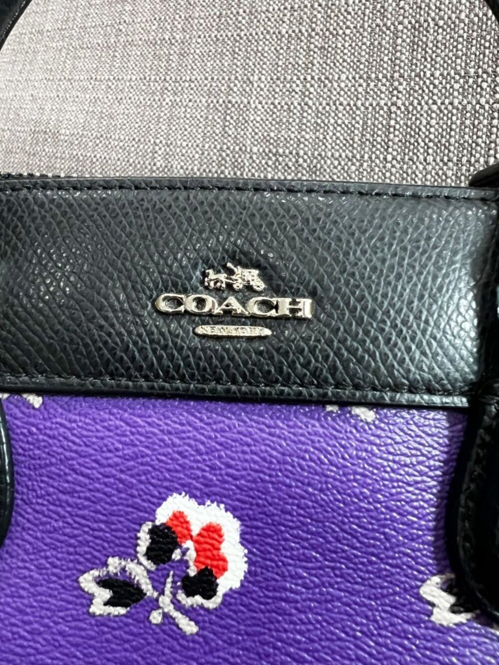 NWOT COACH Mini Bennett Crossbody Satchel Bag Purse Purple Leather Bramble Rose - Picture 2 of 12